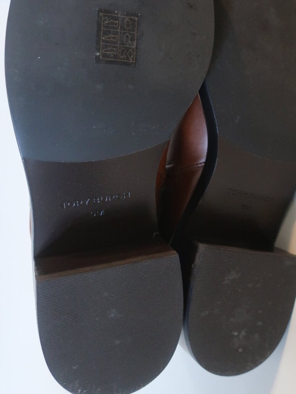 Womens Tory Burch T Lock Brown Leather Ankle Boots 9 - Picture 7 of 11
